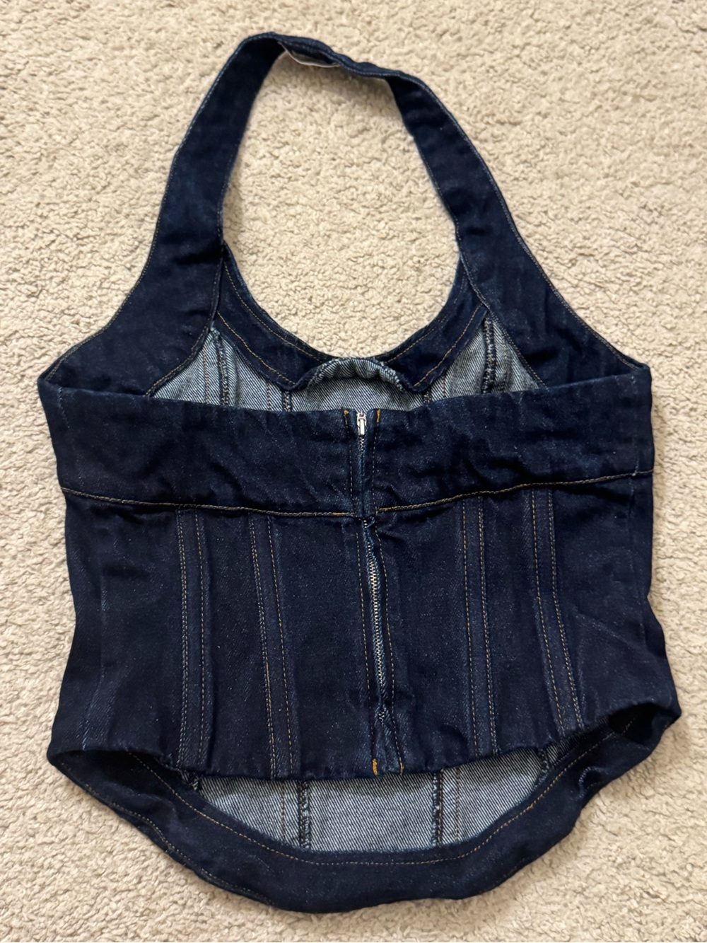 MESHKI denim halter top - Picture 3 of 5